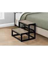 Ladder, Step Stool, Bedroom, Kitchen, Black Metal, Dark Taupe Laminate