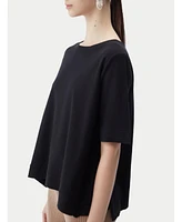 Gobi Cashmere Women's Box-Cut Cotton Silk Blend T-Shirt