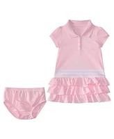 adidas Baby Girls 2-Piece Short Sleeve Ruffle Polo Dress and Bloomers Set