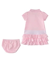 adidas Baby Girls 2-Piece Short Sleeve Ruffle Polo Dress and Bloomers Set