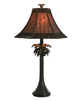 StyleCraft Home Collection 26" French Verdi Woven Rattan Shade Table Lamp
