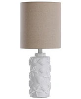 StyleCraft Home Collection 21" Seashell Coastal Motif Fabric Shade Table Lamp
