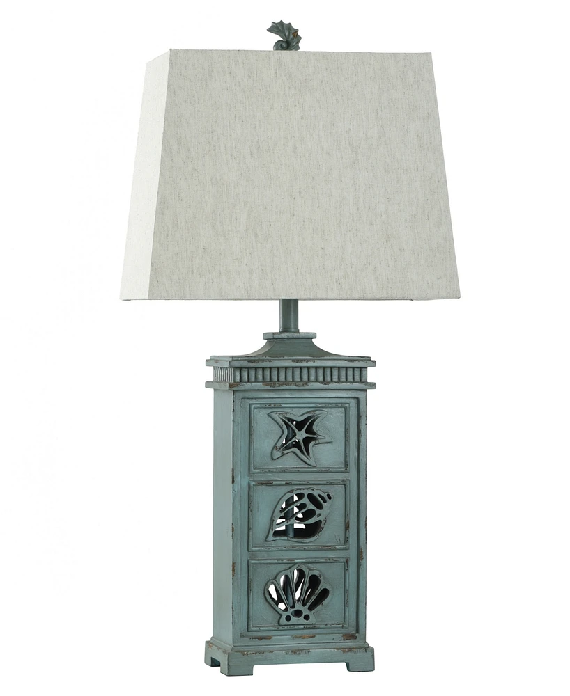 StyleCraft Home Collection 33" River Crest Coastal Hardback Fabric Table Lamp