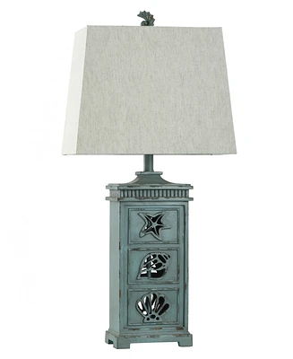 StyleCraft Home Collection 33" River Crest Coastal Hardback Fabric Table Lamp