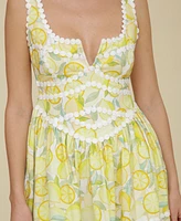 Avec Les Filles Women's Printed Sleeveless Fit & Flare Mini Dress