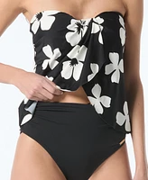 Vince Camuto Women's Floral-Print Draped Tankini Top