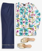 Jm Collection Womens Printed Top Cropped Wide Leg Pants Exclusively At Macys