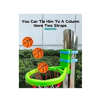 Sperric Toddler 2-in-1 Bathroom Basketball Hoop Playset with Suction Cups & Tying Straps – Mini for Bathtub Door, Interactive