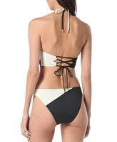 Vince Camuto Womens Colorblocked Bikini Top High Cut Bottoms