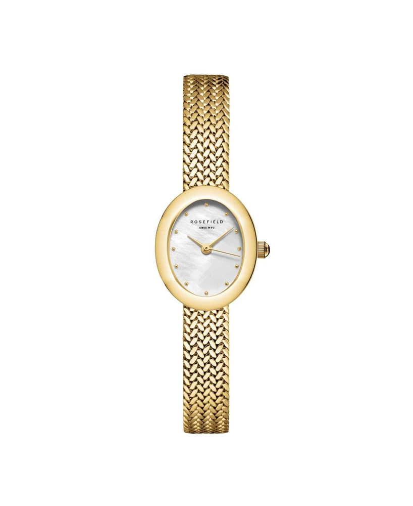 Rosefield Mini Oval Women's Gold Tone Stainless Steel Bracelet Watch 22mm
