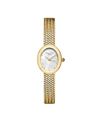 Rosefield Mini Oval Women's Gold Tone Stainless Steel Bracelet Watch 22mm
