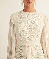 Arose Studio, Inc Women's Jules Lace-Trim Blouson-Sleeve A-Line Dress