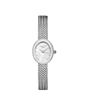 Rosefield Mini Oval Women's Silver Tone Stainless Steel Bracelet Watch 22mm