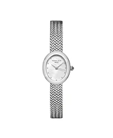 Rosefield Mini Oval Women's Silver Tone Stainless Steel Bracelet Watch 22mm