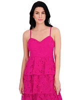 Siena Women's Embroidered-Lace Ruffle-Tiered Dress
