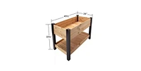 2-Ft x 4-Ft Cedar Wood Raised Garden Bed Planter Bed with Vinyl Legs