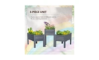Multi-Functional Wooden Planter Box with Separate Flower Space