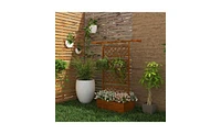 Multi-Functional Wooden Garden Trellis with Planter Box