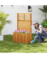 Raised Garden Bed with Privacy Screen Secure and Stylish Outdoor Gardening Solution
