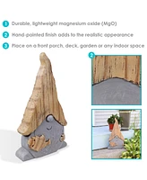 Basil the Gardening Gnome Statue Decor - Hand-Painted Sculpture for Patio, Lawn, Garden and Indoor Living Spaces - 18.25-Inch