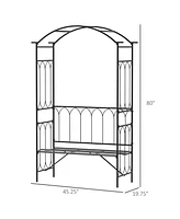 Garden Arch with 2-Seat Bench