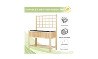 Multi-Functional Wooden Garden Box with Storage and Planter Space
