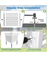 Air Conditioner Fence Panels with Metal Ground Stakes