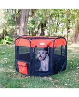 Armarkat PP002R-m Portable Pet Playpen - Black and Red Combo