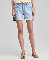 And Now This Women's Spliced Step-Hem Jean Shorts, Exclusively at Macy's