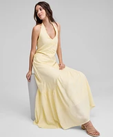 And Now This Women's Pintuck-Pleat Halter Maxi Dress, Exclusively at Macy's