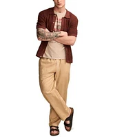 Lucky Brand Mens Regular Fit Sweater Knit Button Down Polo Shirt Cassette Tape Regular Fit Graphic T Shirt Regular Fit Textured Drawstring Pants