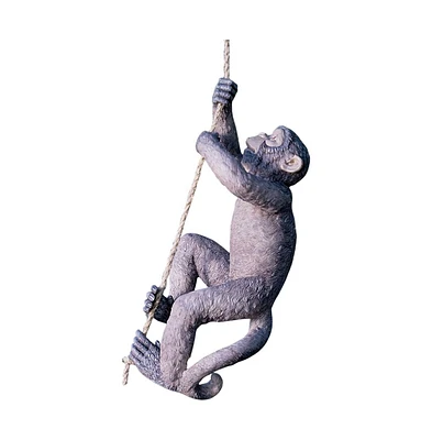 Outdoor Monkey Garden Statue Climbing Hemp Rope for Lawn and Patio Decor