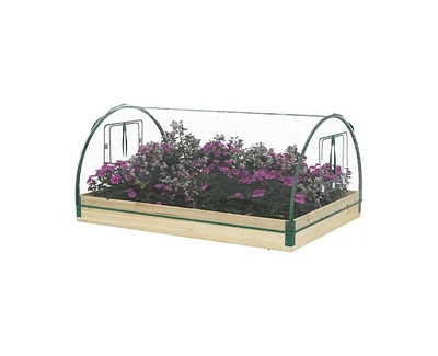 Mini Raised Garden Bed Planter Box with Greenhouse Combo for Efficient Gardening