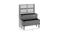 Weatherproof Wooden Planter Box with Integrated Flower Shelf