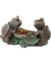 Tic Tac Toe Turtles Concrete Garden Statue - 7.5-Inch
