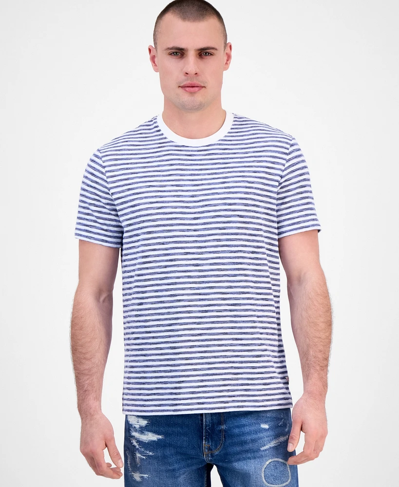 Guess Men's Baxter Short Sleeve Striped Crewneck T-Shirt