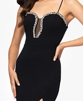 Blondie Nites Juniors' Embellished Sweetheart-Neck Gown