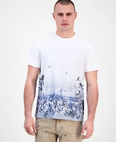 Guess Men's Short Sleeve Big Cat Paradise Graphic Crewneck T-Shirt