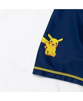 Pokemon Boys Upf 50+ Rash Guard Swim Trunks Outfit Set