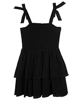 Rare Editions Big Girls Clip-Dot Shadow Strip Dress