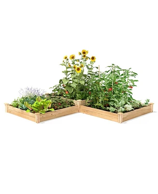 Farmhouse Pine Wood Raised Garden Bed for Outdoor Gardening and Planting
