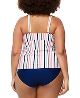 Raisins Curve Trendy Plus Size Tanzania Bow Trim Tankini Top Costa Bikini Bottoms