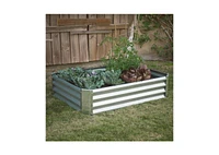 Industrial Farmhouse Raised Garden Bed Metal Planter with Liner for Outdoor Gardening