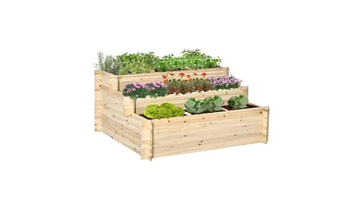 Garden Bed Sturdy Wooden Planter for Healthy Vegetables, Herbs, and Flowers