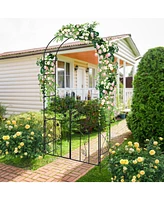 2-in-1 Garden Arbor with Door and Latch for Outdoor Lawn and Garden