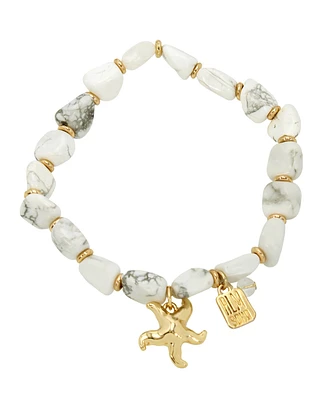 Robert Lee Morris Soho White Howlite Starfish Stretch Bracelet