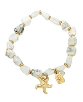 Robert Lee Morris Soho White Howlite Starfish Stretch Bracelet