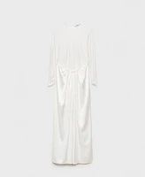 Mango Women's Combined-Fabric Long Dress