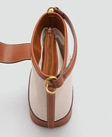 Mango Women's Contrasting Canvas Bucket Bag