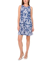 Msk Women's Printed Jersey Sleeveless Swing Dress